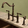 Bellevue Bridge Kitchen Faucet with Brass Sprayer - Lever Handles on Designer Pages